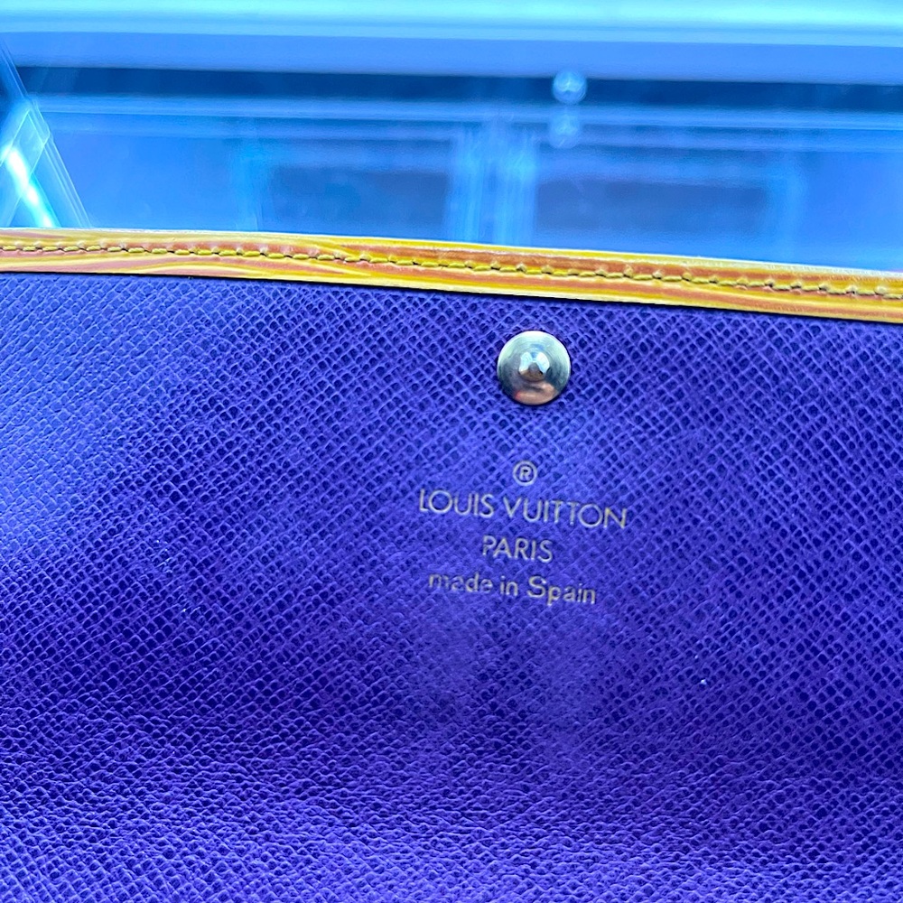 Yellow Louis Vuitton Epi Wallet               Purple Interior - Picture 2 of 10